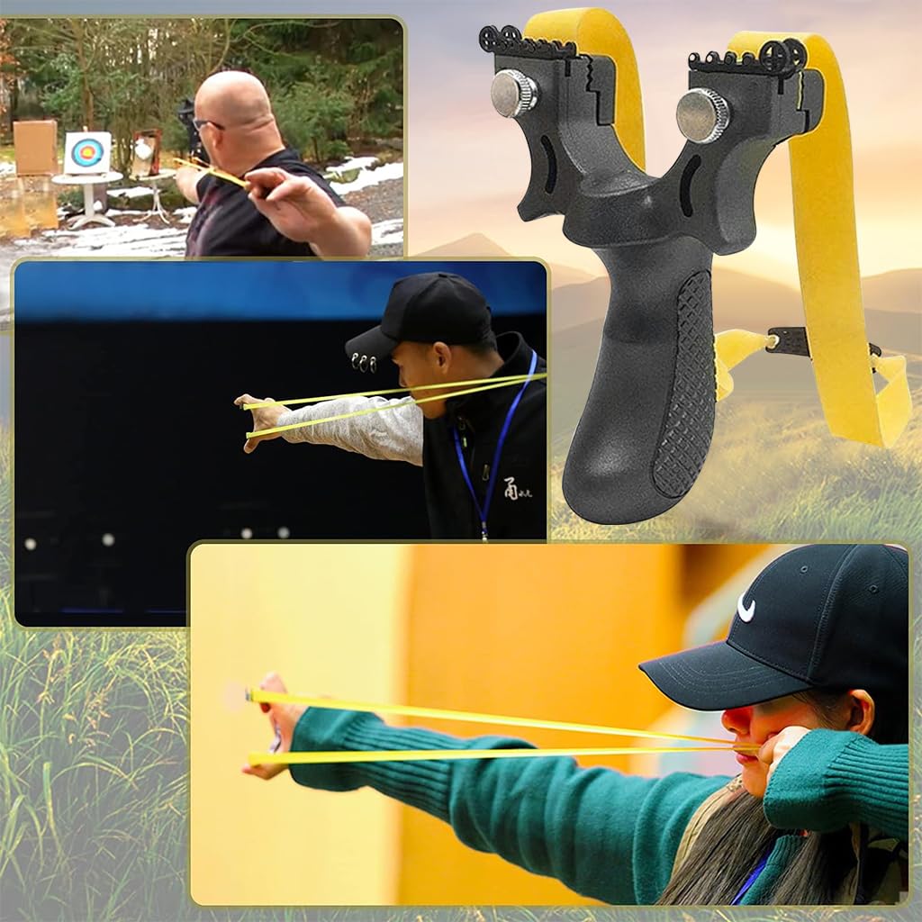Proberos Slingshot with Aimer Points Outdoor Sling Shot Slingshot Adult Slingshot Set with 3 Rubber Bands, Premium Alloy Slingshot For Adult Proberos Slingshot with Aimer Points Outdoor Sling Shot Slingshot Adult Slingshot Set with 3 Rubber Bands, Premium Alloy Slingshot For Adult